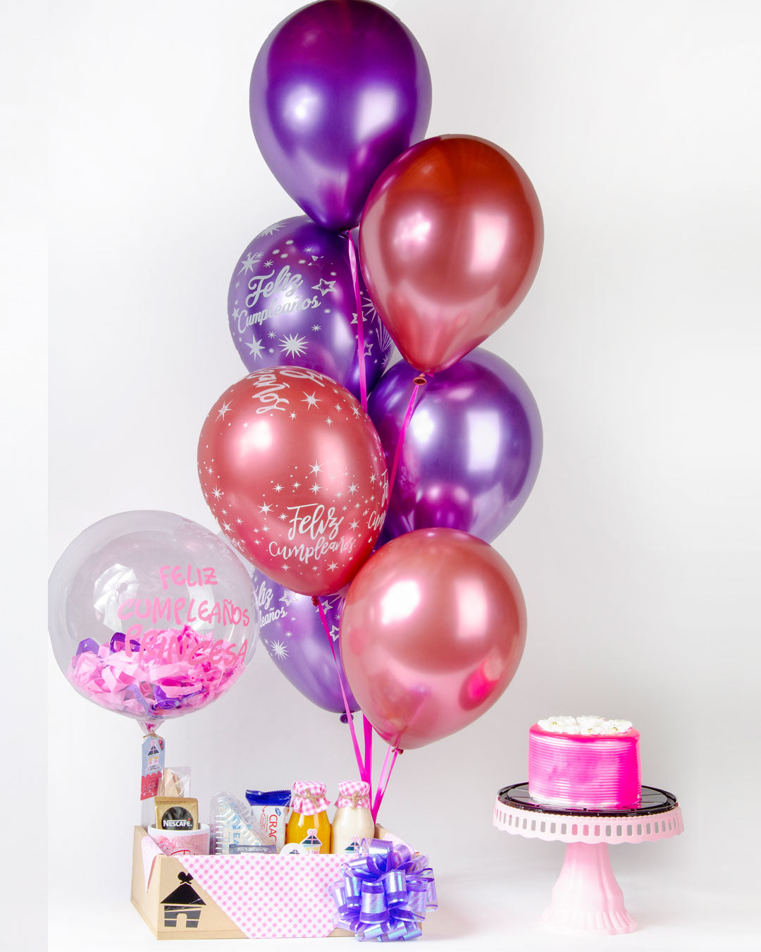 desayuno sorpresa a domicilio, desayunos sorpresa, desayunos con globos de helio, desayunos de regalo