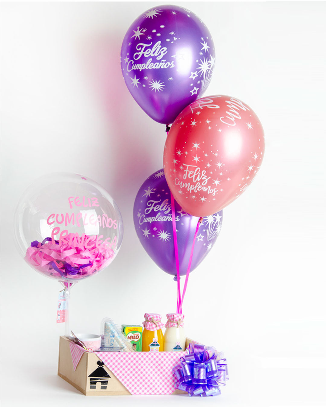 desayuno sorpresa para niños a domicilio, desayunos sorpresa, desayunos con globos de helio, desayunos de regalo