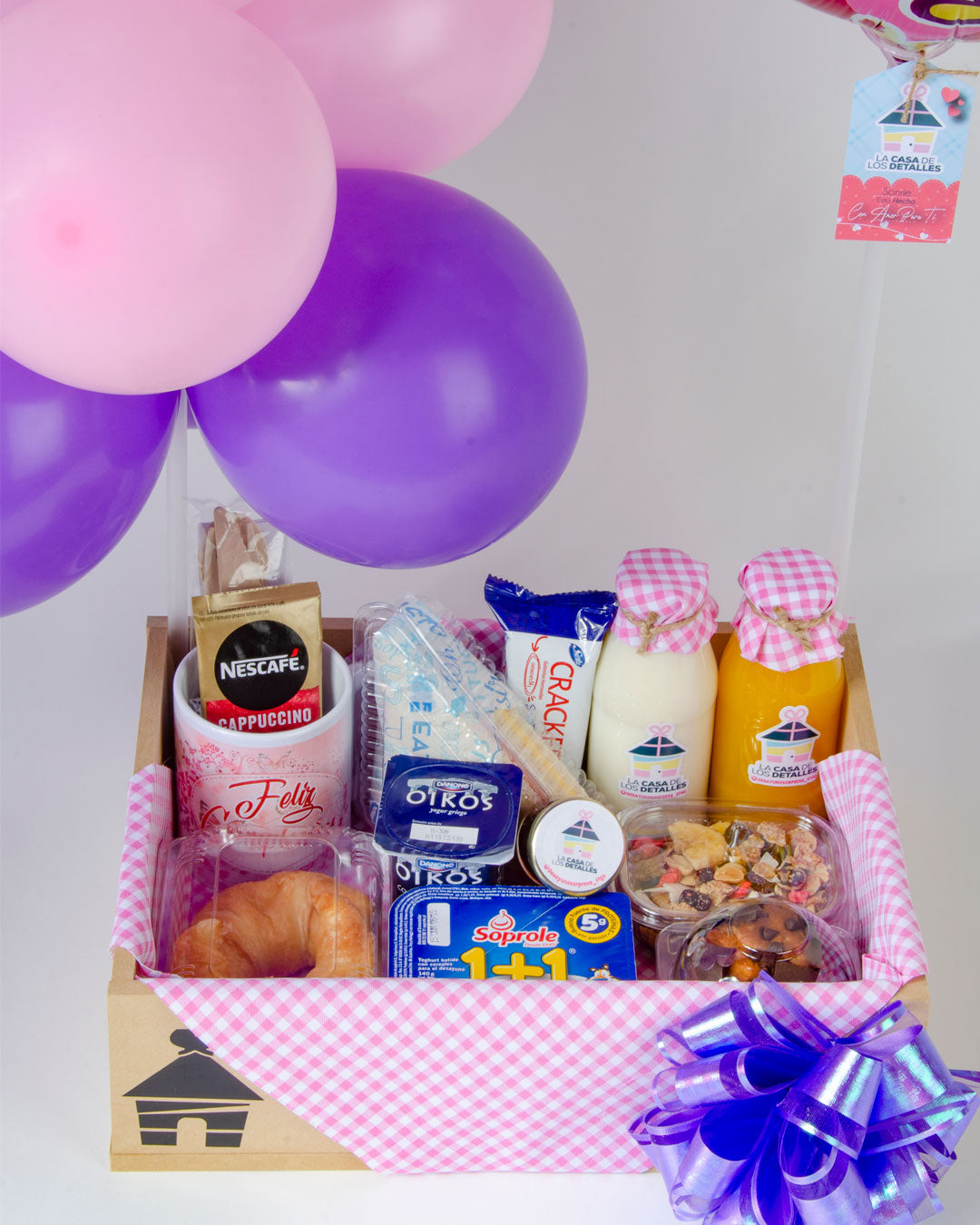 desayuno sorpresa a domicilio, desayunos sorpresa, desayunos con globos, desayunos de regalo