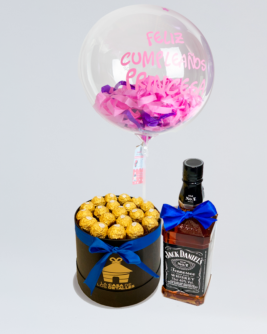 Box de chocolates y JD con globo