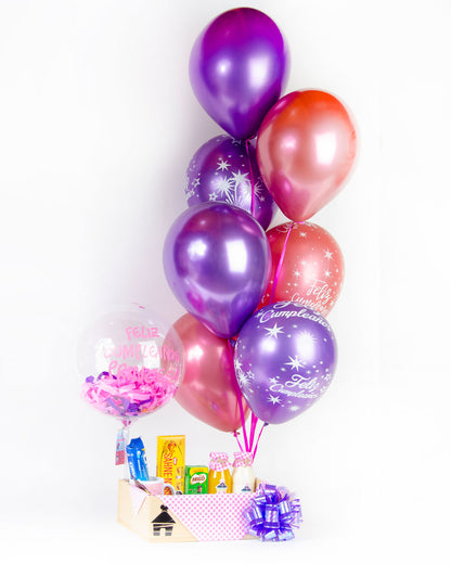 desayuno sorpresa para niños a domicilio, desayunos sorpresa, desayunos con globos de helio, desayunos de regalo